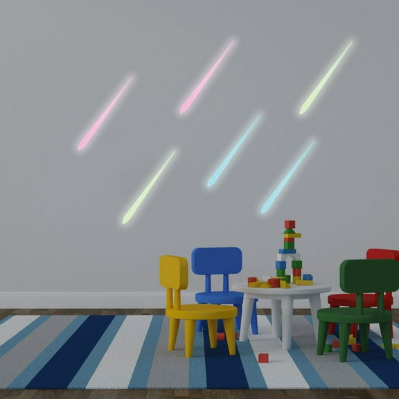 LEORX 12 Pcs Ceiling Hanging Decor Glow in the Dark PVC Assorted Color Stickers