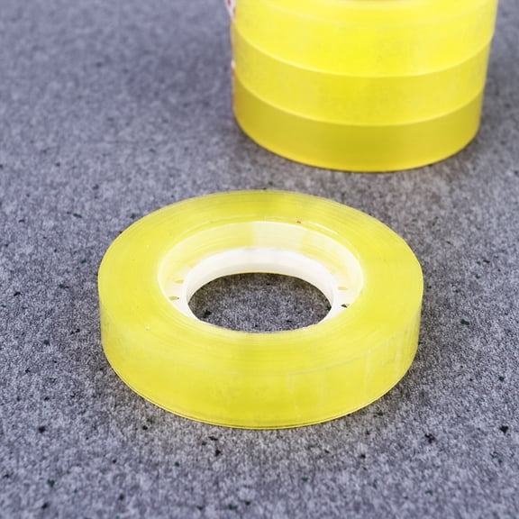 LEORX 12 Pcs Transparent Stationery Tape BOPP Transparent Yellow Binding Office Supplies