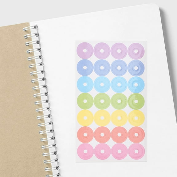 LEORX 12 Sheets Reinforcement Stickers for Binders Self Adhesive Tear Resistant Galaxy Pattern