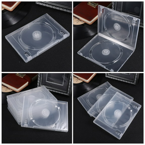 LEORX 12Pcs Clear DVD Storage Case Plastic Scratch Prevention for Movie Lovers