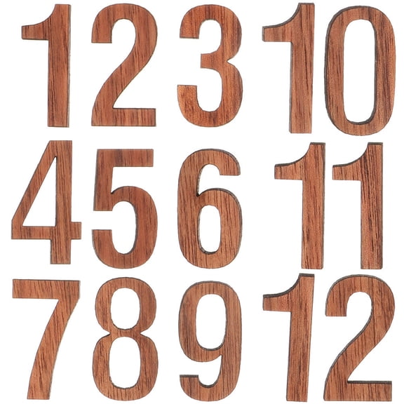 LEORX 12Pcs Clock Repair Parts Wooden Material Home Use Wall Clock Number Replacement Mechanism 9 Inches
