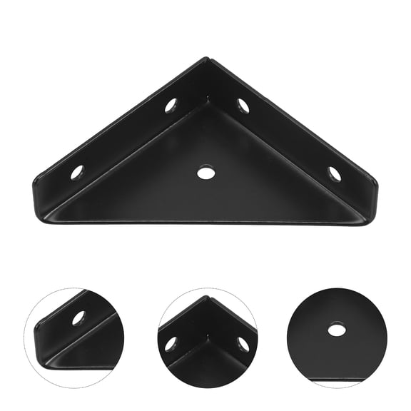 LEORX 12Pcs Corner Support Iron Shelving Brackets Black For Furniture Assembly 2.36X2.36X0.79In