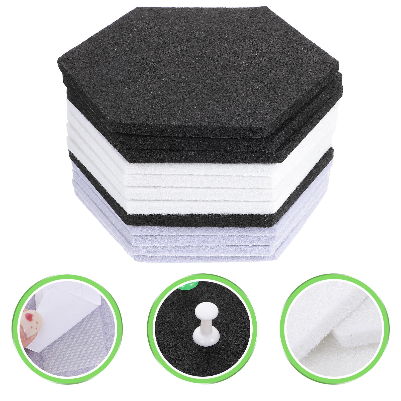 LEORX 12Pcs Simple Acoustic Panel Echo Reduction Felt Black