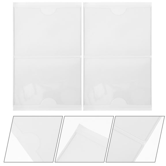 LEORX 12Set Index Card Pockets for Office and Home Use in Clear Plastic Material