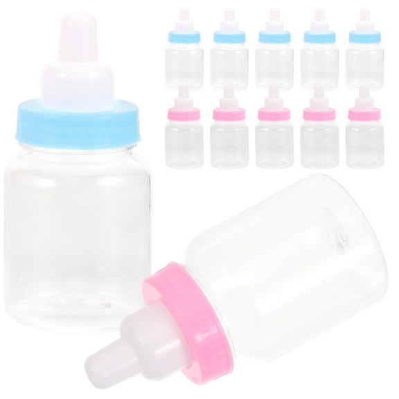 LEORX 12pcs Creative Cartoon Mini Feeding Bottle Transparent Nursing Bottle for Baby Party