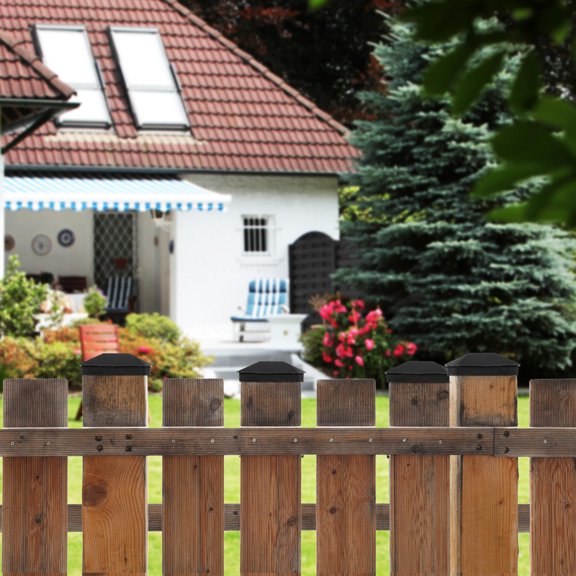 LEORX Fence Finials Black 12Set 3.5x3.5x1.2In