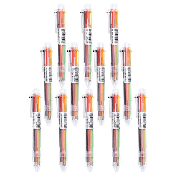 LEORX 12pcs Multi-Color Retractable Roller Ball Pens 6 Different Colors 0.7mm Tip Perfect For Students Teachers