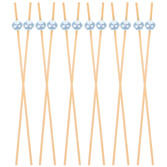 LEORX Serving Toothpicks Cocktail Pick Sky-Blue Wood 12Pcs Luau Parties