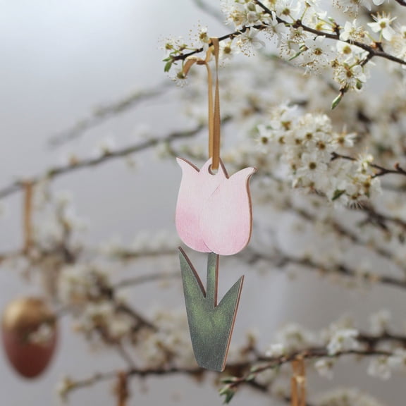 LEORX 12pcs Spring Tree Ornaments Hanging Ornaments Wood Party Decoration Friends
