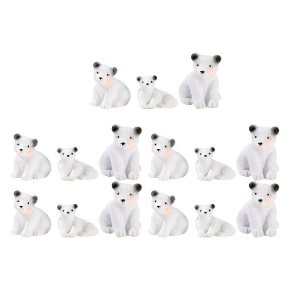 LEORX 15Pcs Bear Art White Bear Sculpture Educational Toy for Adults