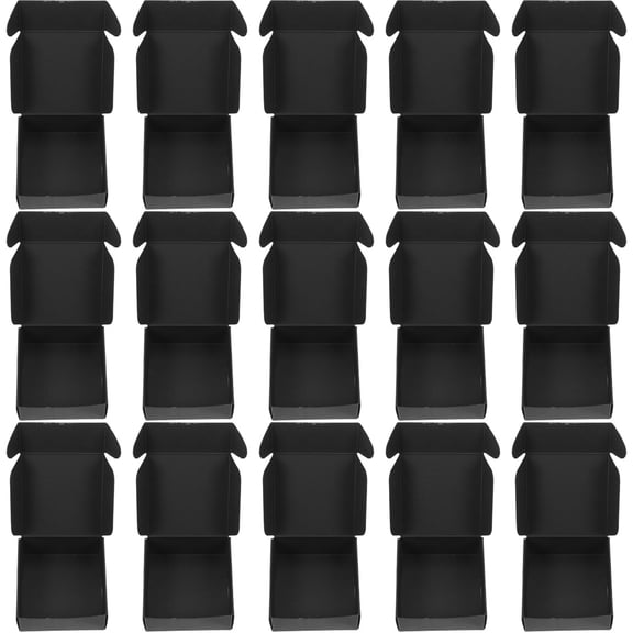 LEORX 15Set Black Rectangular Paper Packing Boxes for Mailing and Shipping 7.5*2.9*1.2In
