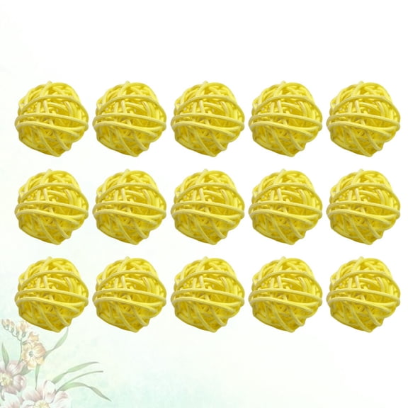 LEORX 15pcs Natural Woven Vine Balls Wicker Rattan Balls Decorations Simple Bar Decor