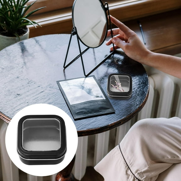 LEORX 16Pcs Square Iron Tins for Small Item Organization 2.5X5.8CM Black