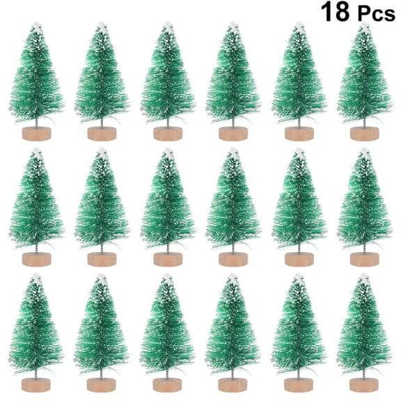 LEORX 18 Pcs Mini Green Spruce Tree Design Table Decor Indoor Decorating for Homeowners