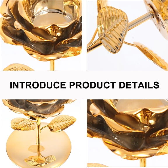 LEORX 1PC Atmosphere Creation Flower Candlestick Iron for Home Decor