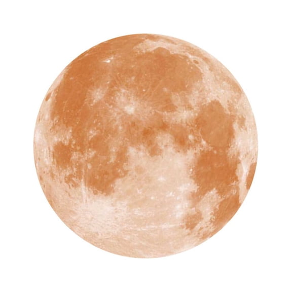 LEORX 1PC Luminous Moon Wall Sticker Round PVC for Bedroom Living Room