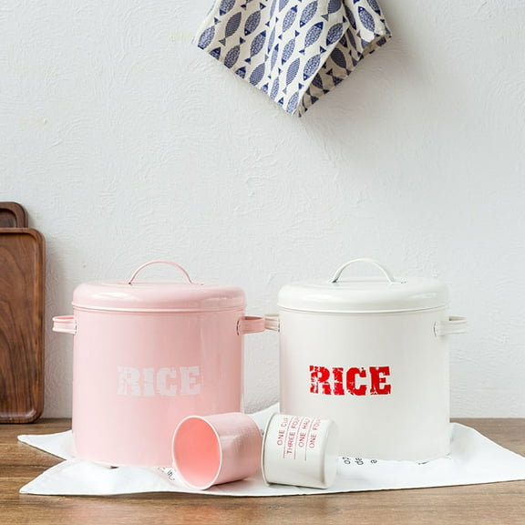 LEORX Durable Pink Galvanized Iron Pet Food Storage Container with Moistureproof Sealed and Cats