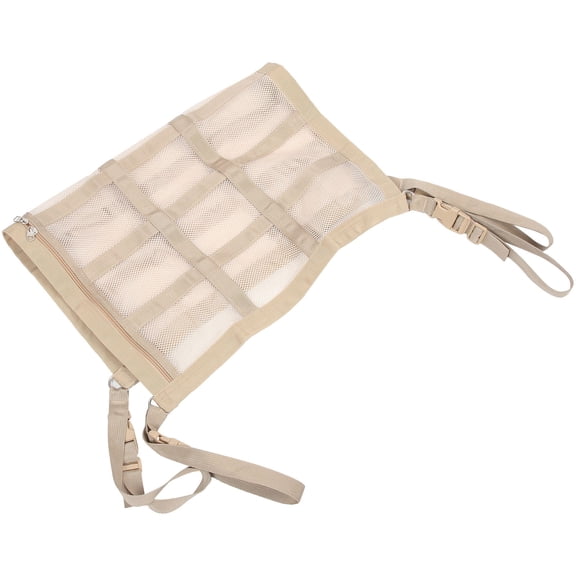 LEORX 1Pack Beige Non-woven Fabric Car Ceiling Cargo Net for Space-saving Storage 27.6x19.7x0.1in