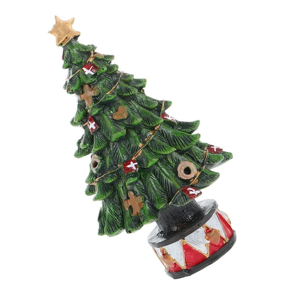 LEORX Green Resin Xmas Tree Figurine Desktop Decoration for Holiday Photo Props