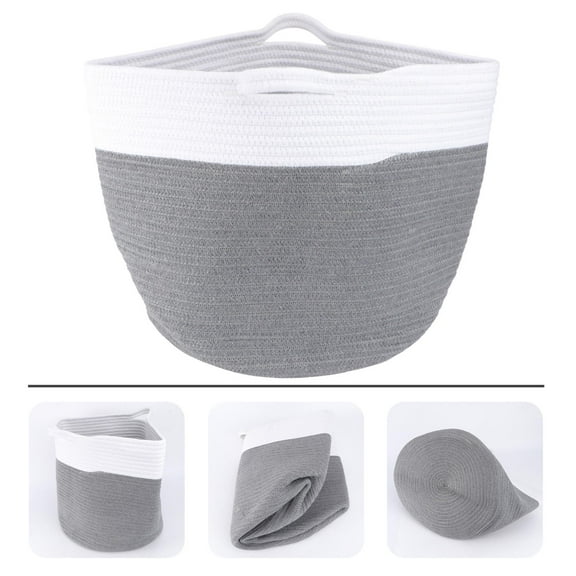 LEORX Home Storage Basket, Cotton, White, Foldable and Comfortable, 1Pc