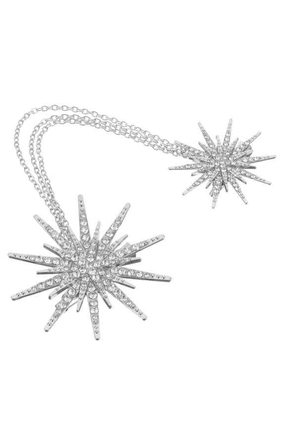 1Pack Collar Chain Brooch Crystal Tone Brooches in Silver for Daily Wearing