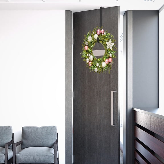 LEORX 1Pack Door Hanger for Wreath Adjustable Door Wreath Hook for Christmas Black Iron