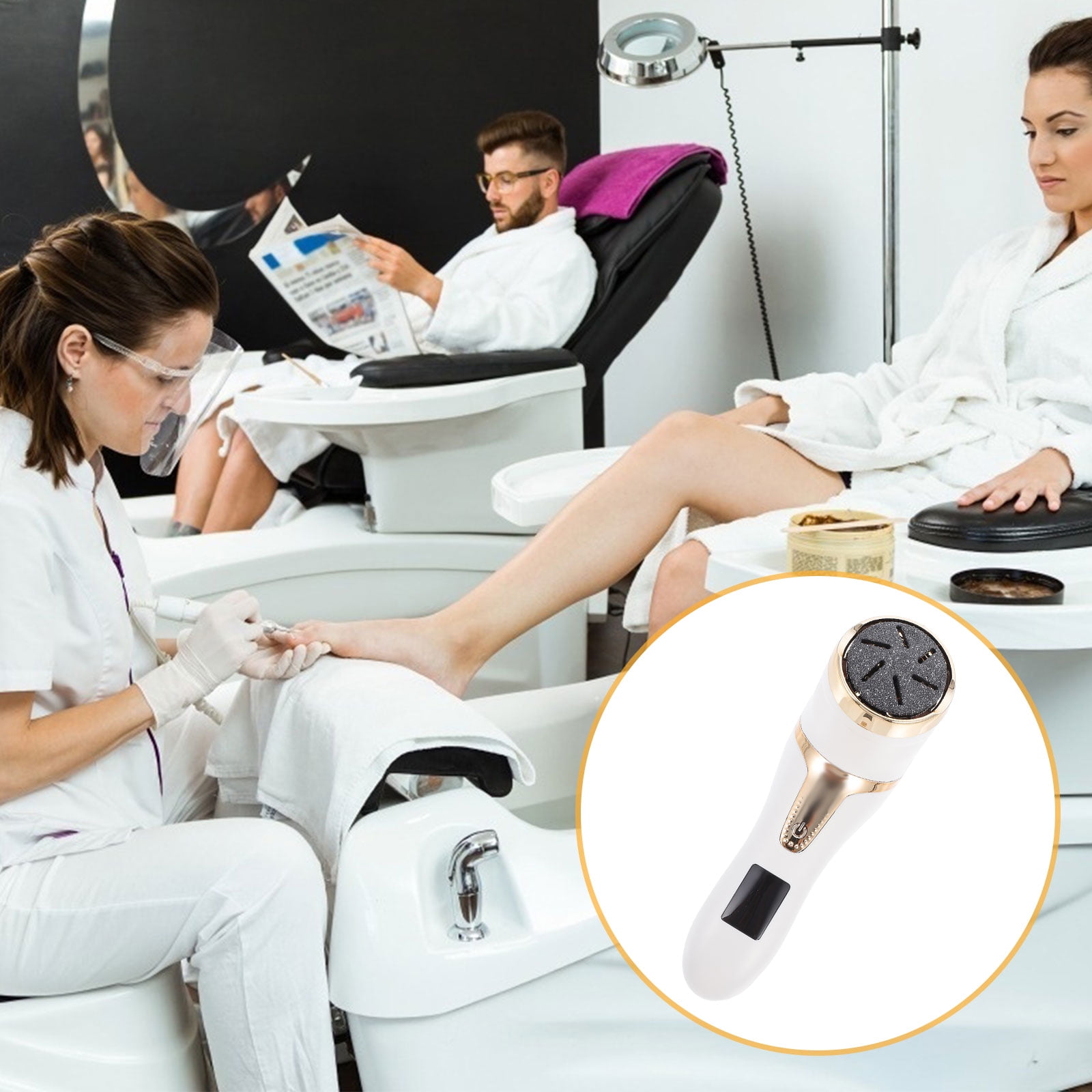 LEORX 1Pack Electric Foot File Pedicure Callus Remover with 3W Power USB Charging for Professional Use