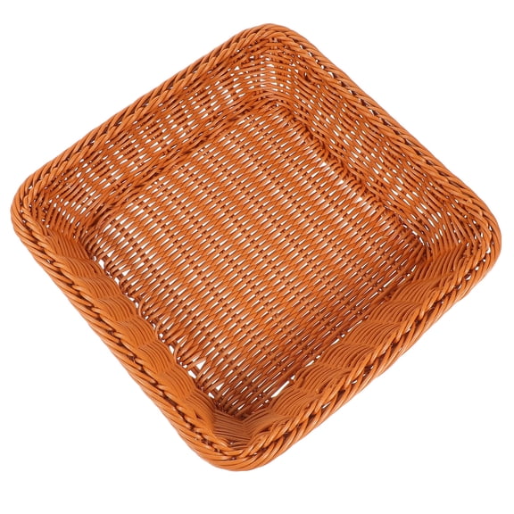 LEORX 1Pack Food Baskets for Serving Brown PP Hand Woven for Restaurant Use