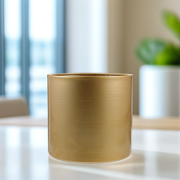 LEORX 1Pack Golden Iron Planter Pot Large Gold Metal Plant Pot for Indoor Display Home Decoration 16.7X16X15in