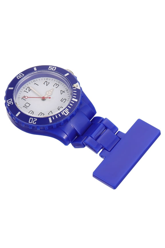 1Pack Nurse Watch Blue Synthetic Material Round Classic Dial Design Glow-in-the-Dark Pointer