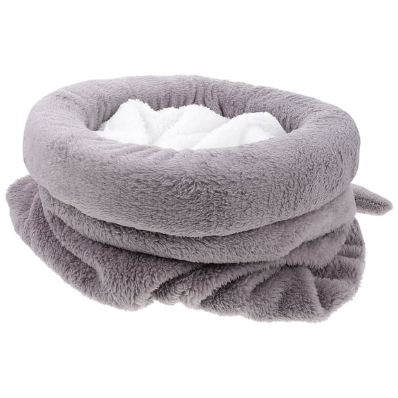 LEORX 1Pack Pet Sleeping Cushion Grey Cloth Cozy Bed For Cats