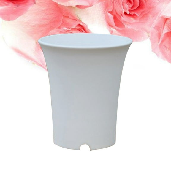 LEORX 1Pack Round Flower Pot Container Plastic for Gardeners Home Office Decoration