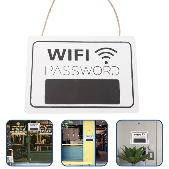 LEORX Wifi Password Hanging Sign White Rope 1Pcs 7.9x5.6in