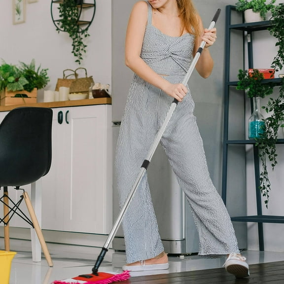 LEORX 1Pack Stainless Steel Mop Handle Black Extendable Pole for Household Cleaning 15.7X0.9X0.9in