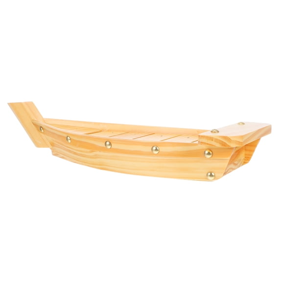 LEORX 1Pack Sushi Boat Tray Sushi Serving Tray for Shaped Dish Bamboo Dessert Storage Families 37x6x2.8in