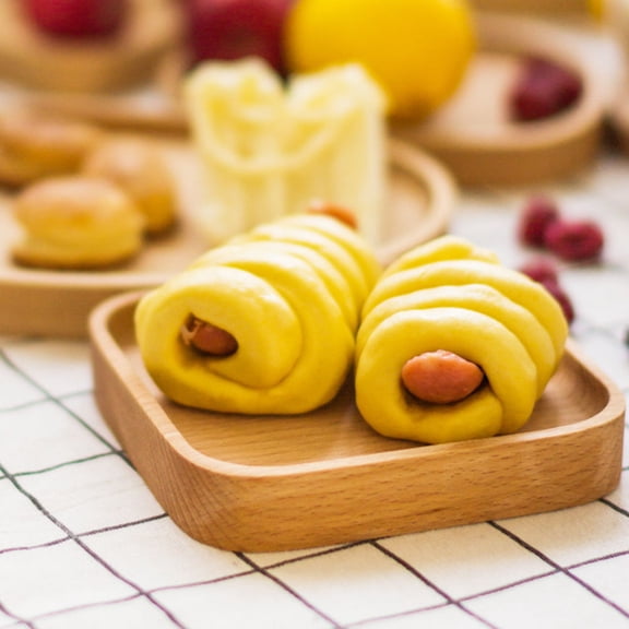 LEORX 1Pack Tray Chocolate Square Wood For Fruit Platter Home Use