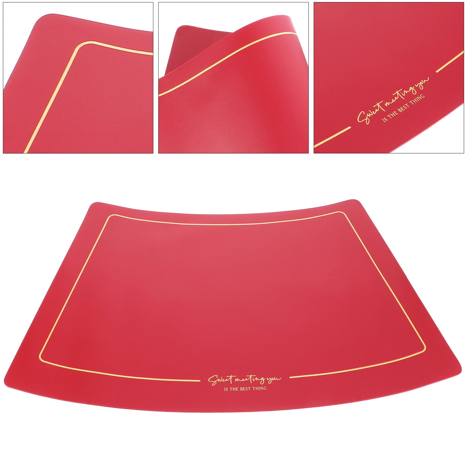 LEORX 1Pack Waterproof Dining Table Mat PVC Red Rectangular for Adults ...