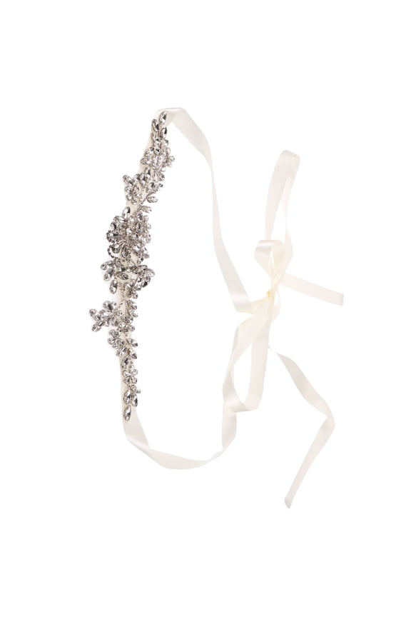 1Pack Wedding Dress Belt for Bride Fashionable Rhinestone Long and Narrow Waist Accentuation