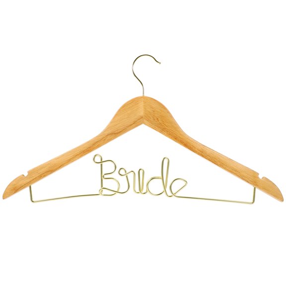LEORX Wedding Wooden Clothes Hanger Beige with Anti Skid Design for Formal Attire