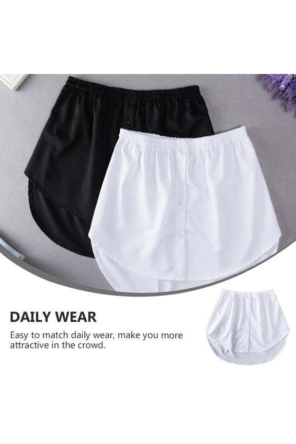 1Pack White Cotton Shirt Skirt Extenders For Women