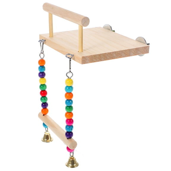 LEORX 1Pack Wooden Bird Perch for Parrot Standing Toy Exercise Chewing Resting 9.4x5.5x4.7in