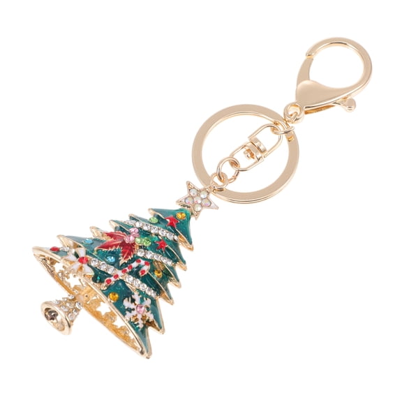 LEORX 1Pc Key Fob Key Pendant Decor Green Metallic Ornament Pendant Decoration For Christmas