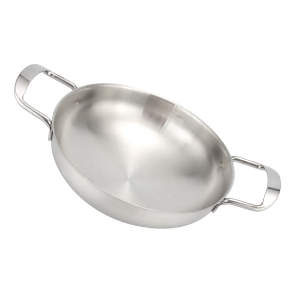 LEORX 1Pc Stainless Steel Ramen Stock Pot With Binaural Handle Design Silver