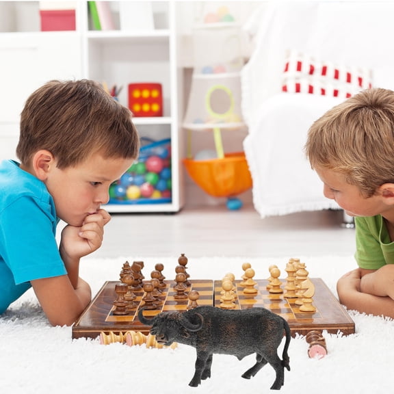 LEORX 1Pcs African Animal Figurines PVC Buffalo Shape Simulation for Kids Story Telling Props Home