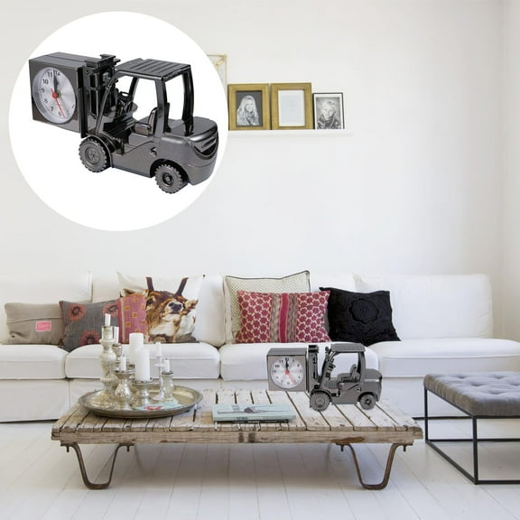 LEORX 1Pcs Classic Decorative Alarm Clock Forklift Design Golden Plastic for Friends present