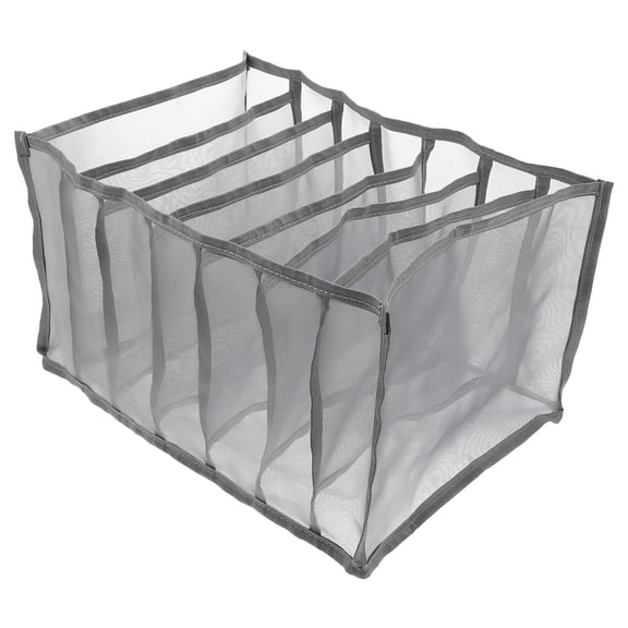 LEORX 1Pcs Grey Practical Socks and Underwear Storage Box for Adults with Partition Design