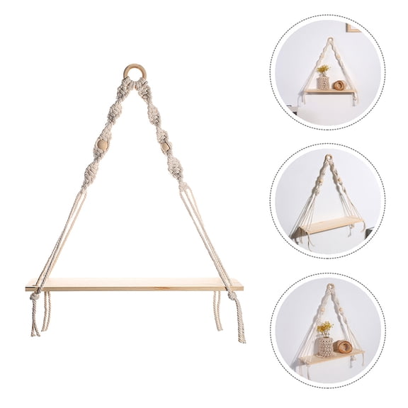 LEORX 1Pcs Hanging Wall Shelf Made of Wood for Home Decoration Style