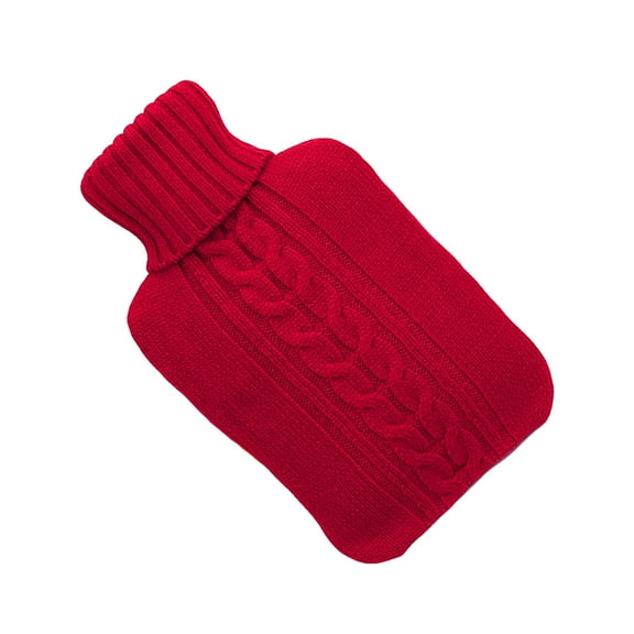 LEORX 1Pcs Hot Water Bottle Sleeve in Red Knitted Design for Warmth Protection and