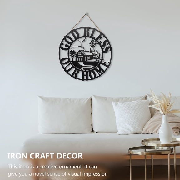 LEORX 1Pcs Iron House Shape Wall Iron Decoration Hollow-out Design for Homeowners