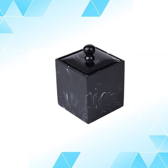 LEORX 1Pcs Makeup Cotton Pad Box Resin Black Storage for Cosmetic Tools